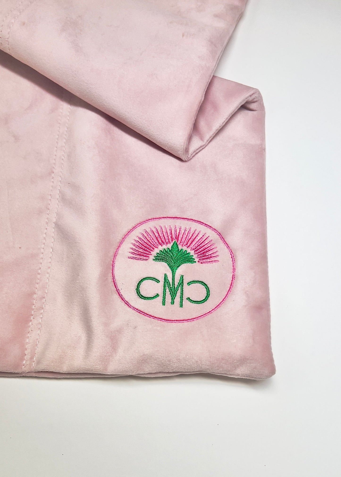 Mahjong Rack Bag-  Light Pink Velvet Drawstring w/ 4 Compartments
