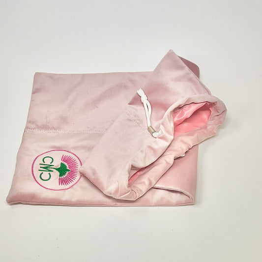 Mahjong Rack Bag- Light Pink Velvet Drawstring w/ 4 Compartments