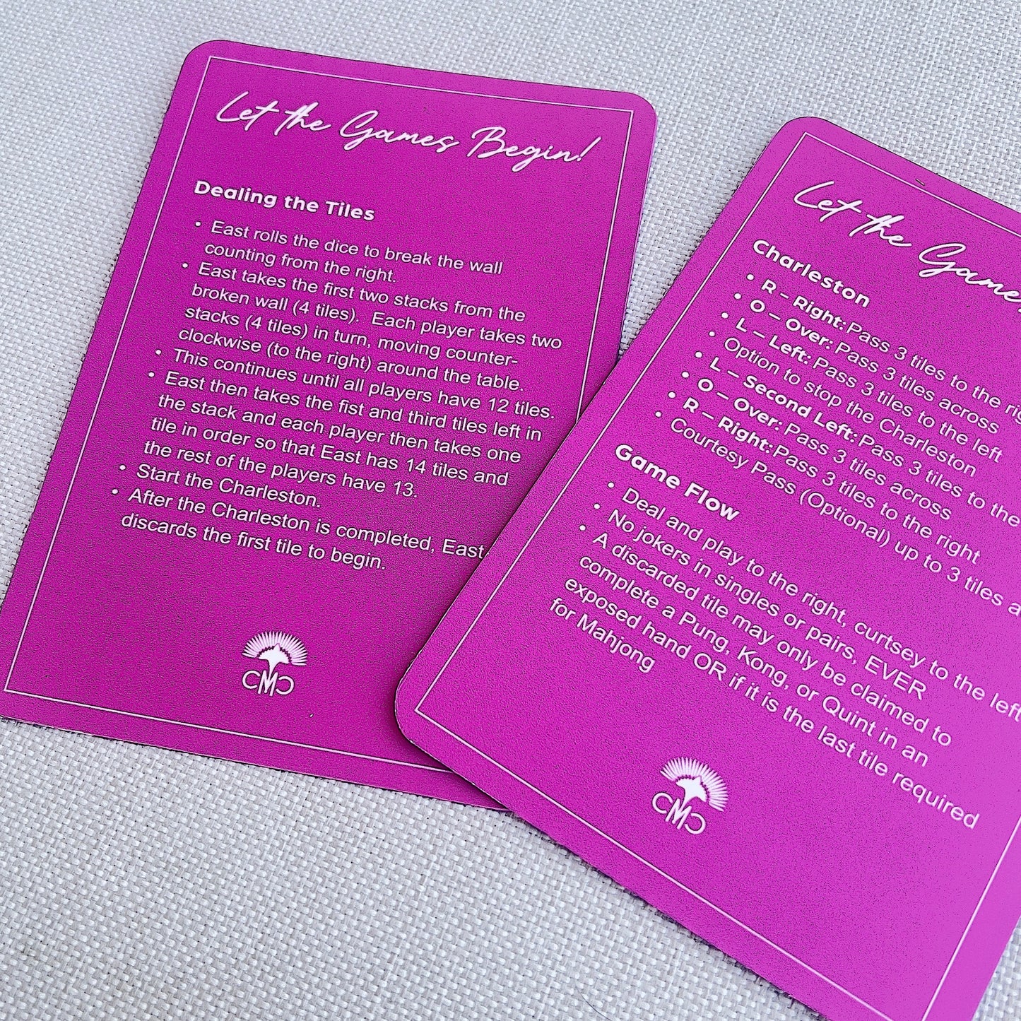 Mahjong Shufflers (set of 2), "Everyday I'm Shufflin", Hot Pink & Green