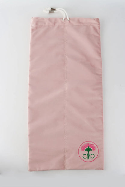 Mahjong Rack Bag-  Light Pink Velvet Drawstring w/ 4 Compartments