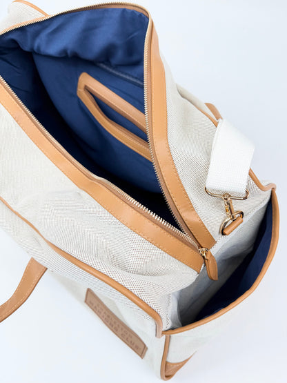 NEW! Canvas & Leather Tote Bag