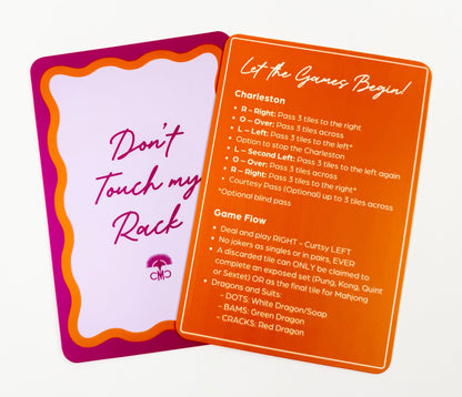 Mahjong Shufflers, "Don't Touch My Rack", Hot Pink & Orange