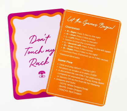 Mahjong Shufflers, "Don't Touch My Rack", Hot Pink & Orange