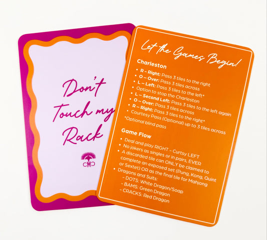 Mahjong Shufflers, "Don't Touch My Rack", Hot Pink & Orange