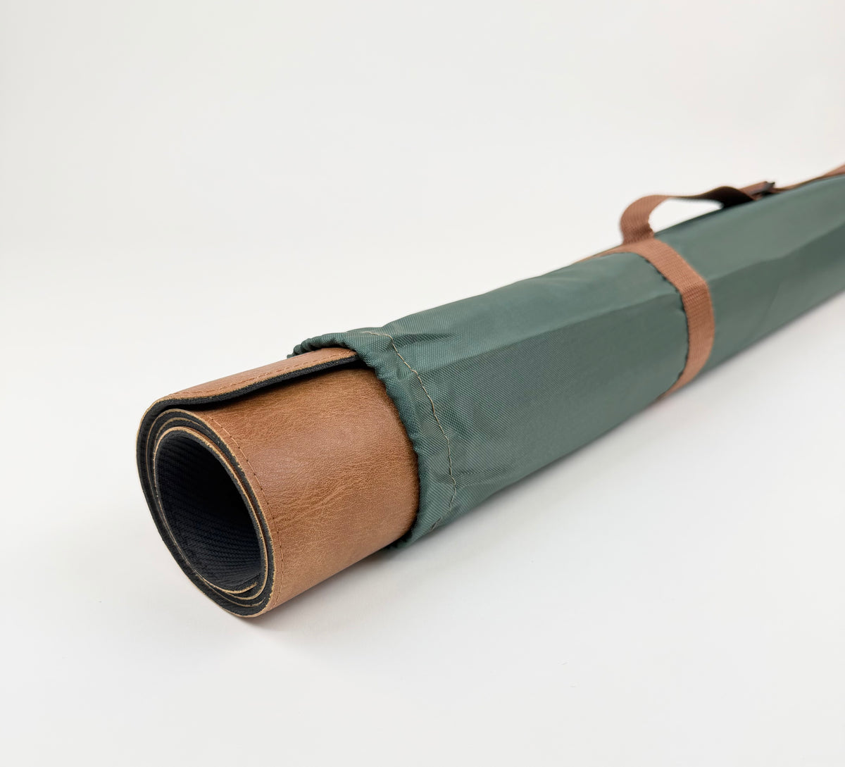 Brown Vegan Leather Mahjong Mat w/ Carrying Bag