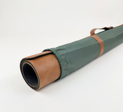 Brown Vegan Leather Mahjong Mat w/ Carrying Bag