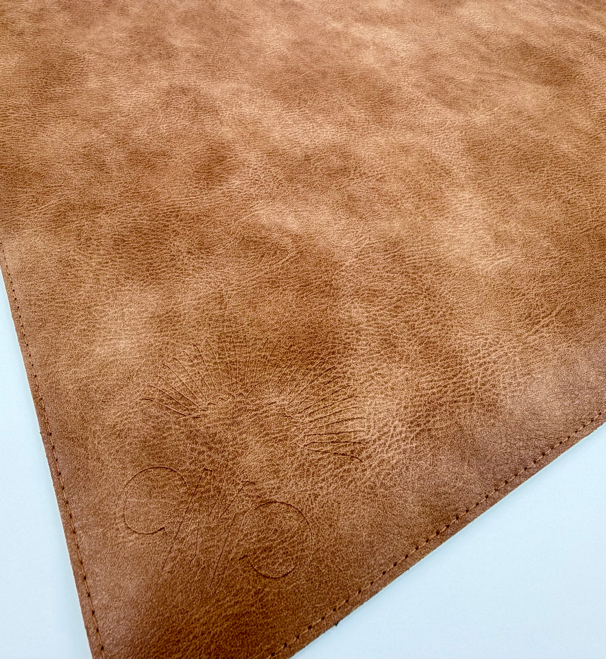 Brown Vegan Leather Mahjong Mat w/ Carrying Bag