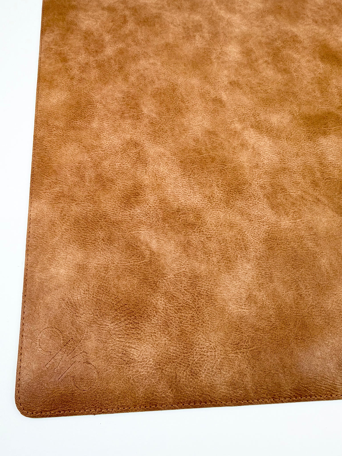 Brown Vegan Leather Mahjong Mat w/ Carrying Bag