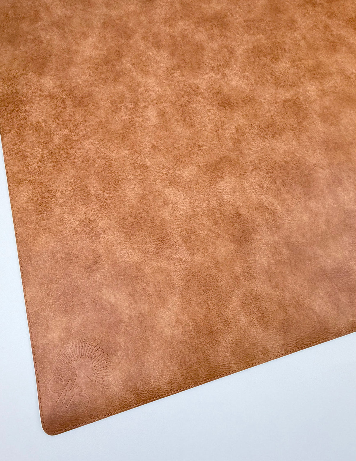 Brown Vegan Leather Mahjong Mat w/ Carrying Bag