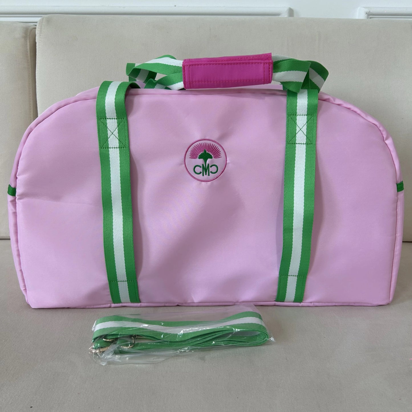 The Club Tote Bag- Sporty Mahjong Tote w/ Crossbody Strap & Slide Through Mat Straps