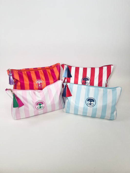 The Club Tile Bag- Striped w/ Tassels & Velvet Liner