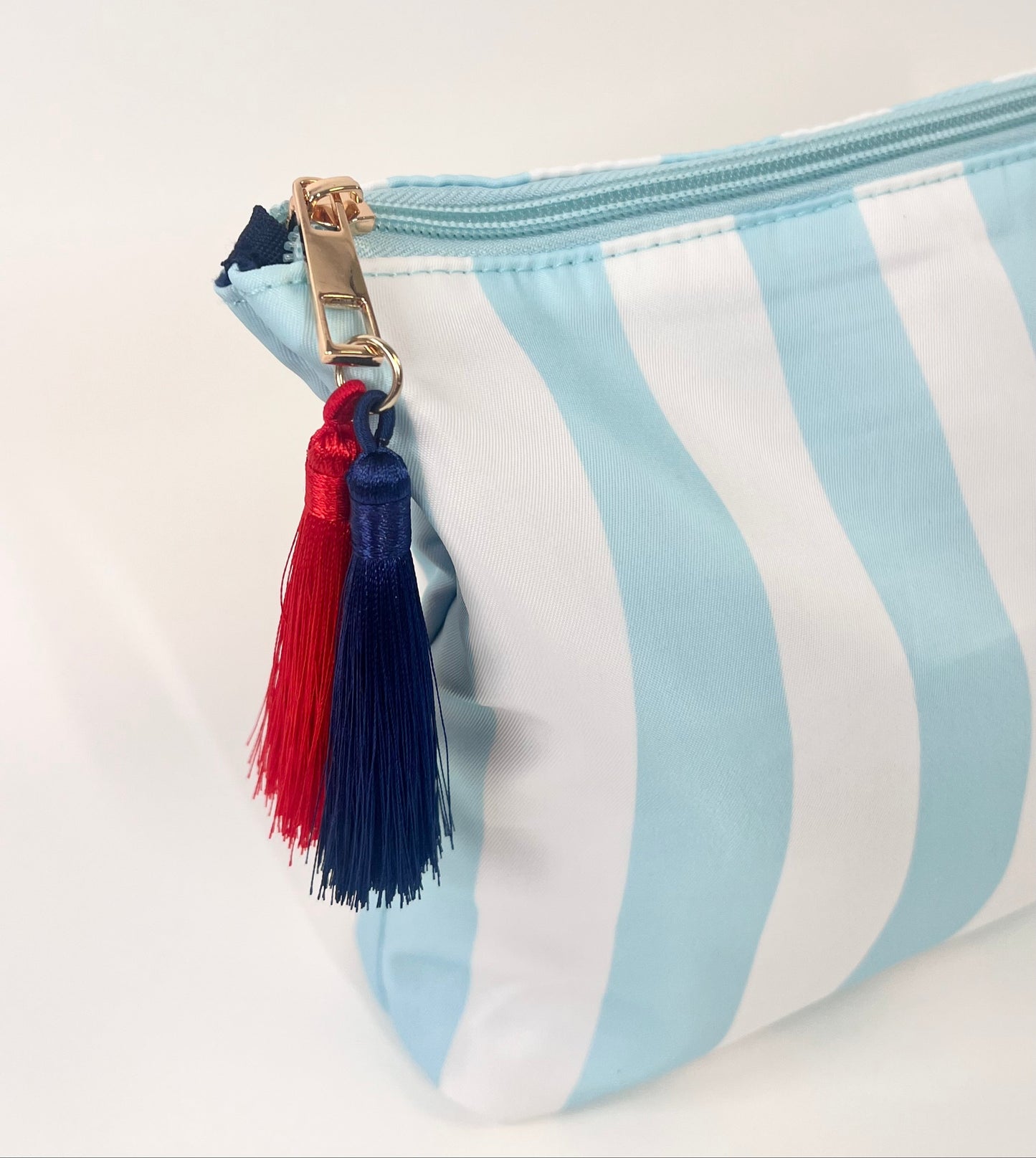 The Club Tile Bag- Striped w/ Tassels & Velvet Liner