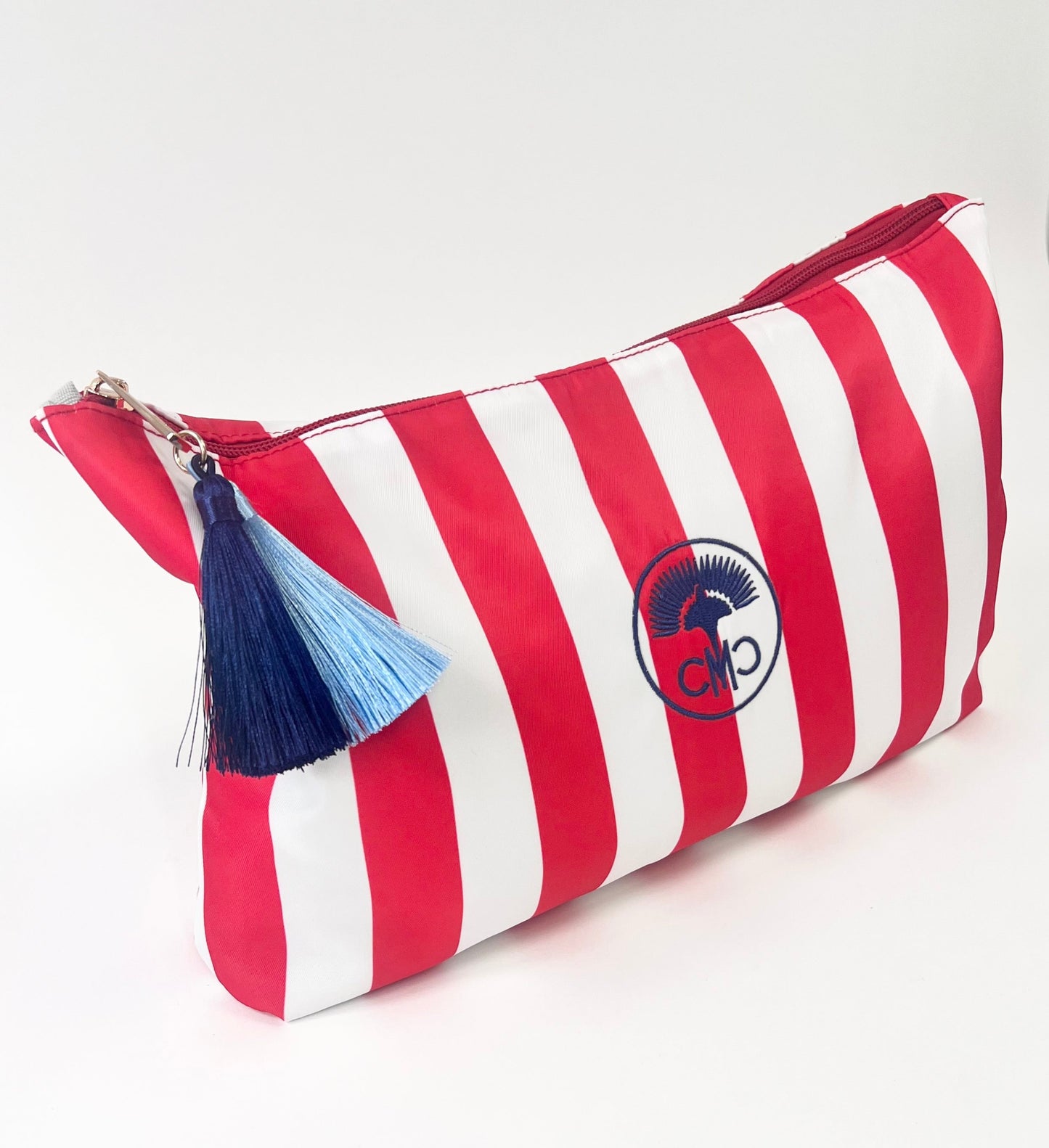 The Club Tile Bag- Striped w/ Tassels & Velvet Liner