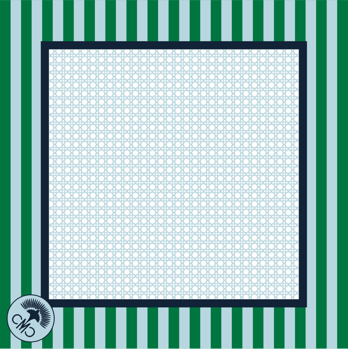 The Club Mat, blue and green stripe