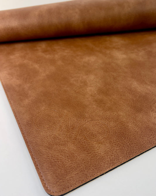 NEW! Brown Vegan Leather Mahjong Mat w/ Carrying Bag