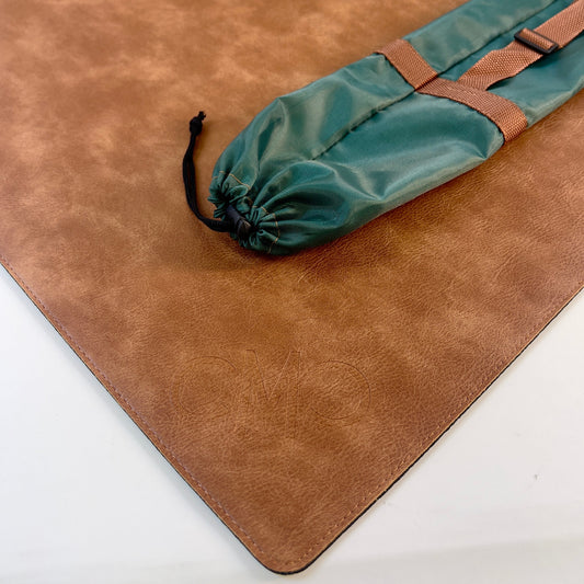 NEW! Brown Vegan Leather Mahjong Mat w/ Carrying Bag