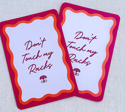 Mahjong Shufflers, "Don't Touch My Racks", Hot Pink & Orange