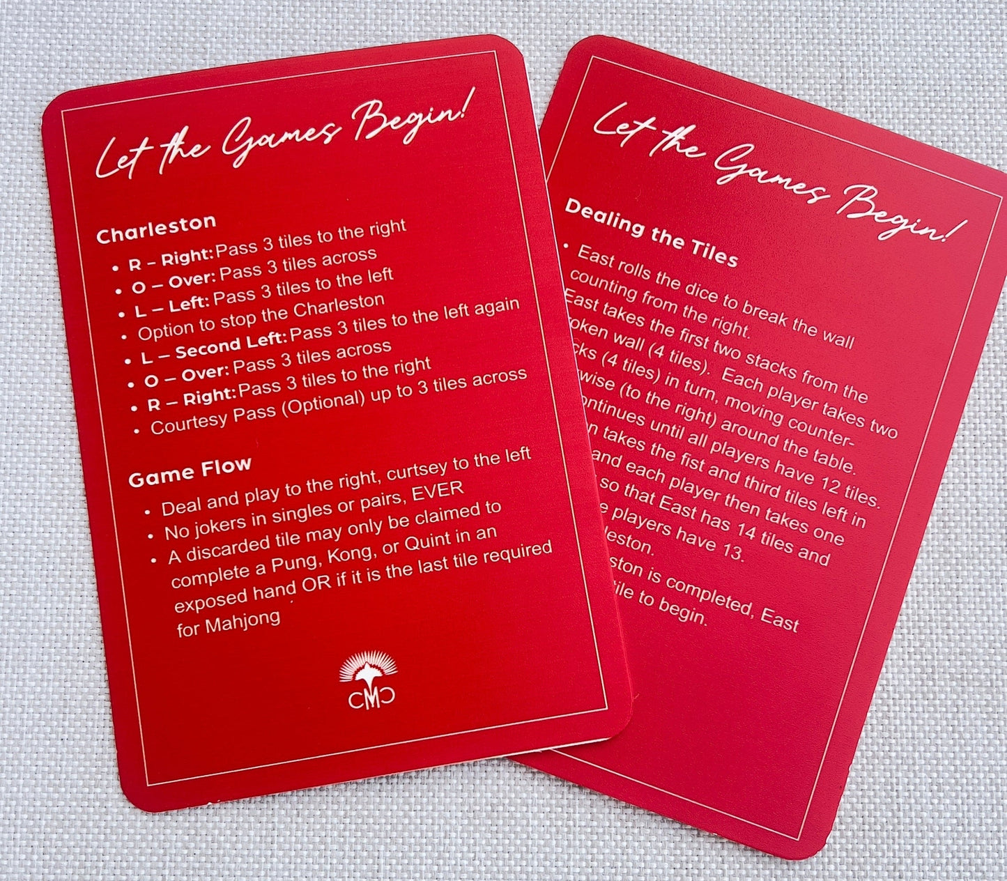 Mahjong Shufflers (set of 2) "Push It Real Good", Red & Light Blue