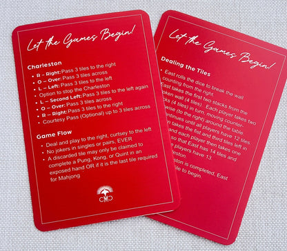 Mahjong Shufflers (set of 2) "Push It Real Good", Red & Light Blue