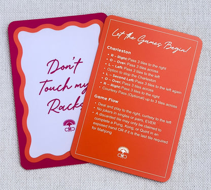 Mahjong Shufflers, "Don't Touch My Racks", Hot Pink & Orange