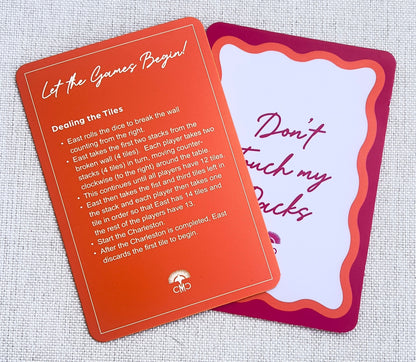 Mahjong Shufflers, "Don't Touch My Racks", Hot Pink & Orange