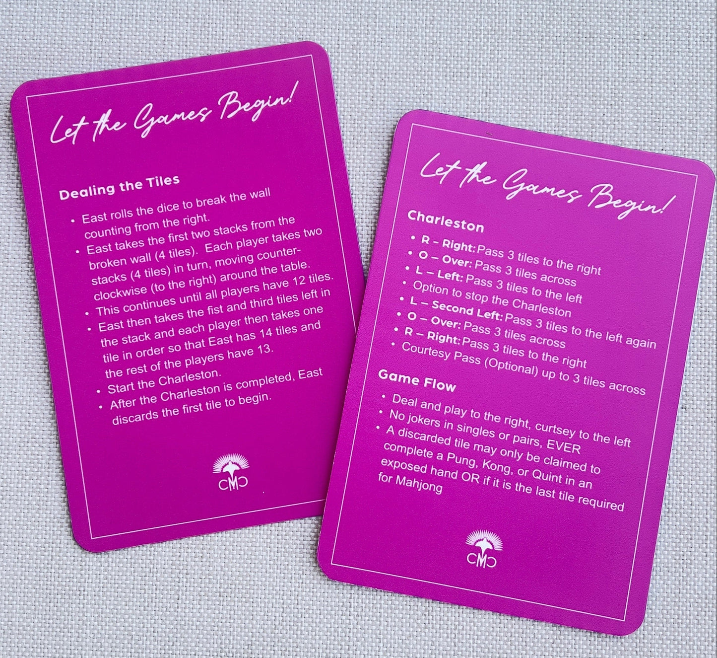 Mahjong Shufflers (set of 2), "Everyday I'm Shufflin", Hot Pink & Green