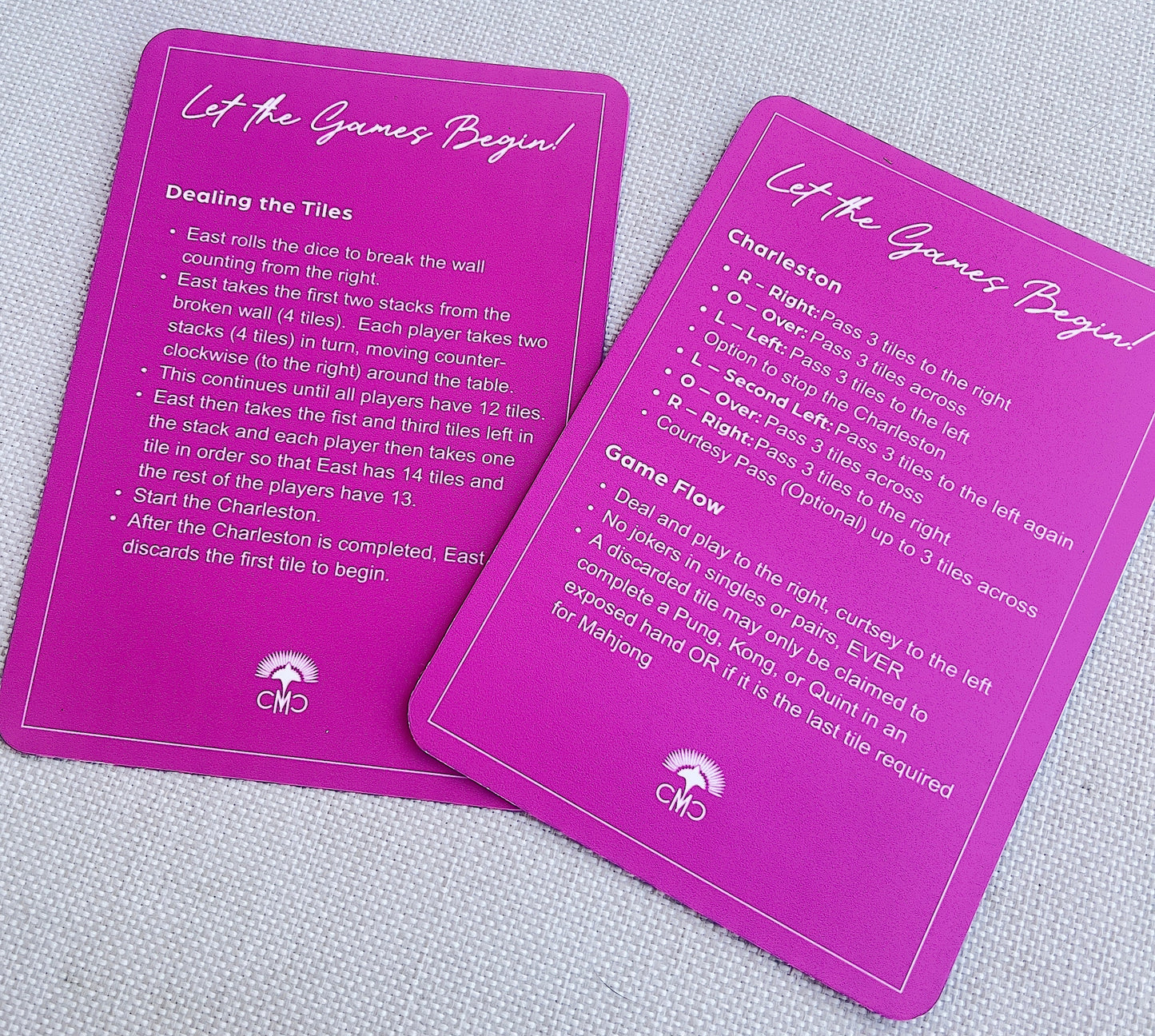 Mahjong Shufflers (set of 2), "Everyday I'm Shufflin", Hot Pink & Green