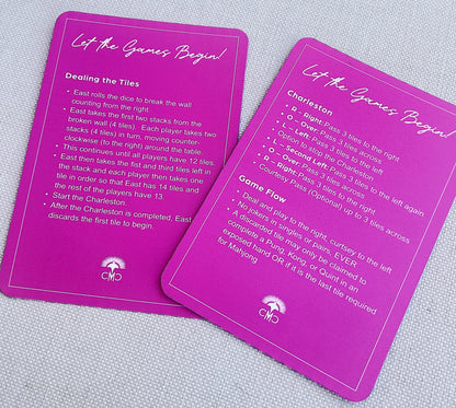 Mahjong Shufflers (set of 2), "Everyday I'm Shufflin", Hot Pink & Green
