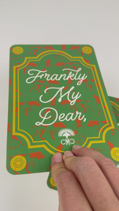 Mahjong Shufflers (set of 2) "Frankly My Dear, I Don't Give a BAM", Dark Green & Cream