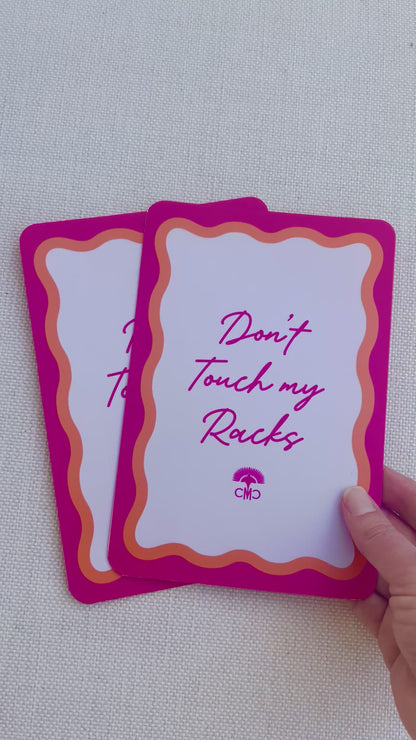 Mahjong Shufflers, "Don't Touch My Racks", Hot Pink & Orange