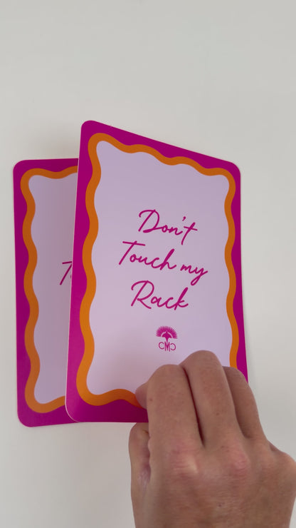 Mahjong Shufflers, "Don't Touch My Rack", Hot Pink & Orange